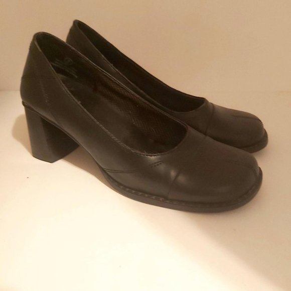 725 ORIGINALS Women's Square Toe Block Heels Black Size 7 - Picture 1 of 4